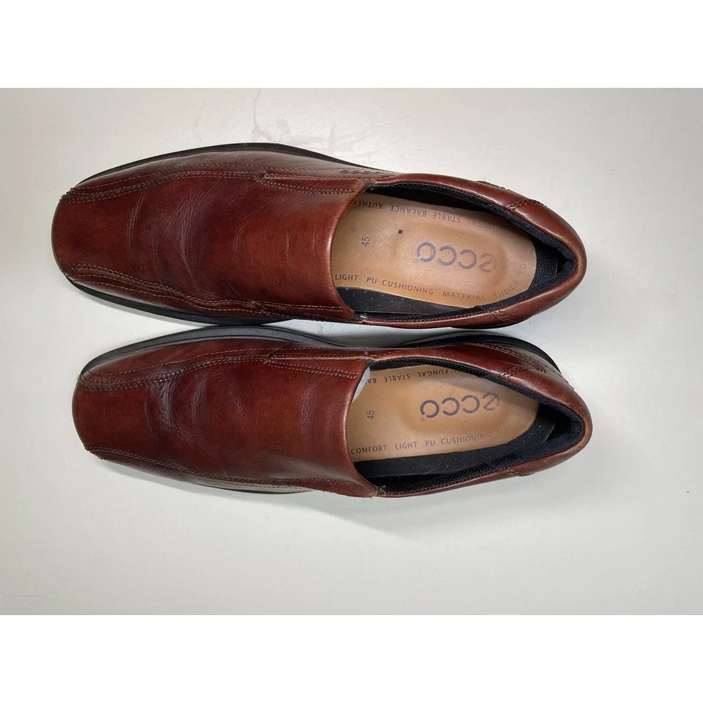 ECCO Shoes Sz Euro 45 ,US 11 -11,5 Brown Loafer Leather Men